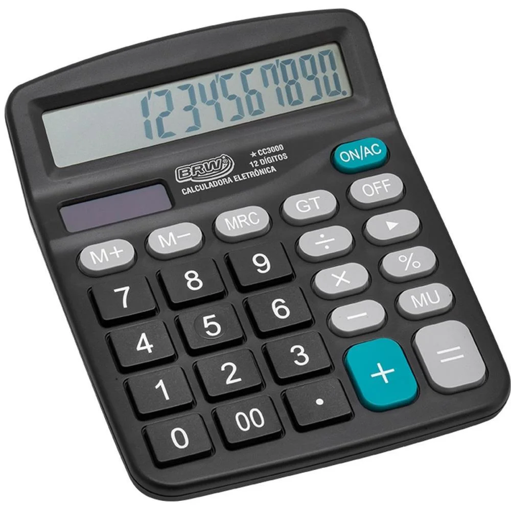 Calculadora De Mesa 12 Dig. 14,8X11,9X3,8Cm Preta Brw (Unidade) - imagem 2