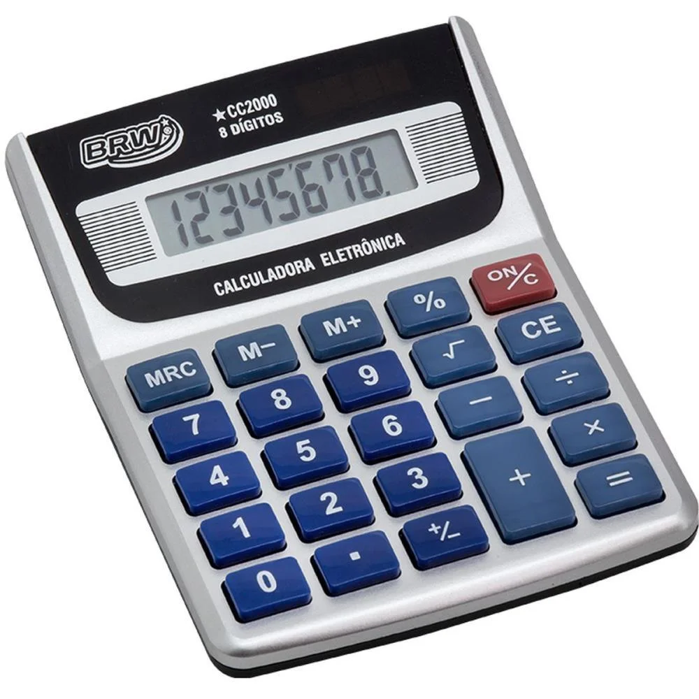 Calculadora De Mesa 8 Dig. 12,5X9,7X3,1Cm Prata Brw (Unidade) - imagem 2