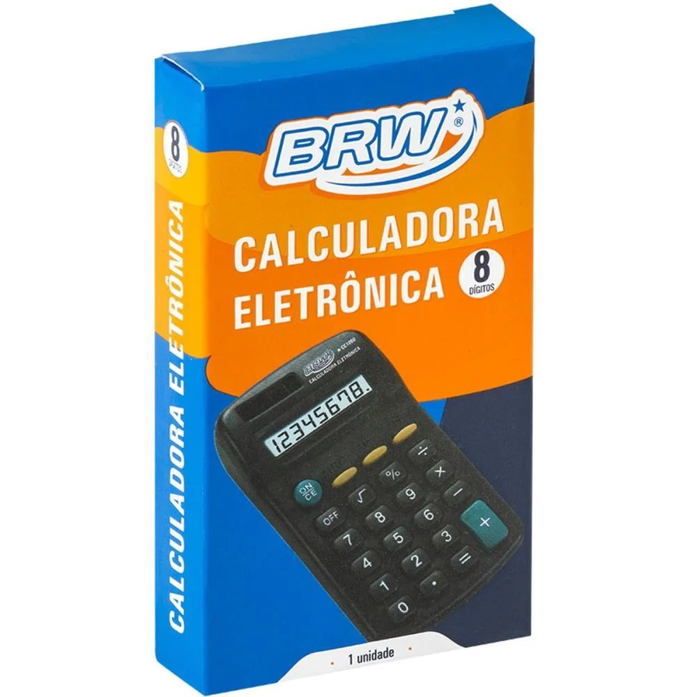 Calculadora De Bolso 8 Dig. 11,3X6,5X2,10Cm Preta Brw (Unidade) - imagem 4