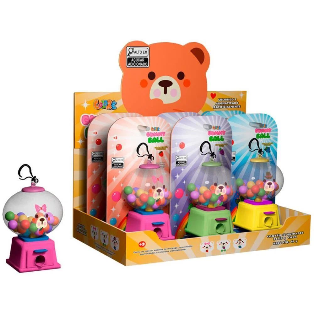 Doce Gummy Ball Chiclete Sabores (S Colore (Dp.c/12) - imagem 2