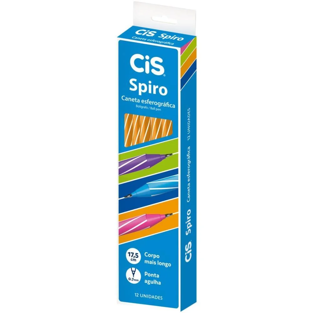 Caneta Esferografica Cis Spiro 0,7Mm Laranja Sertic (Cx.c/12) - imagem 3