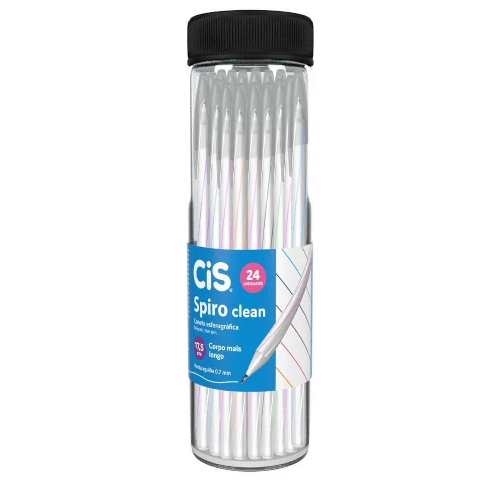 Caneta Esferografica Cis Spiro Clean 0,7Mm Cores Sertic (Pote-24) - imagem 3