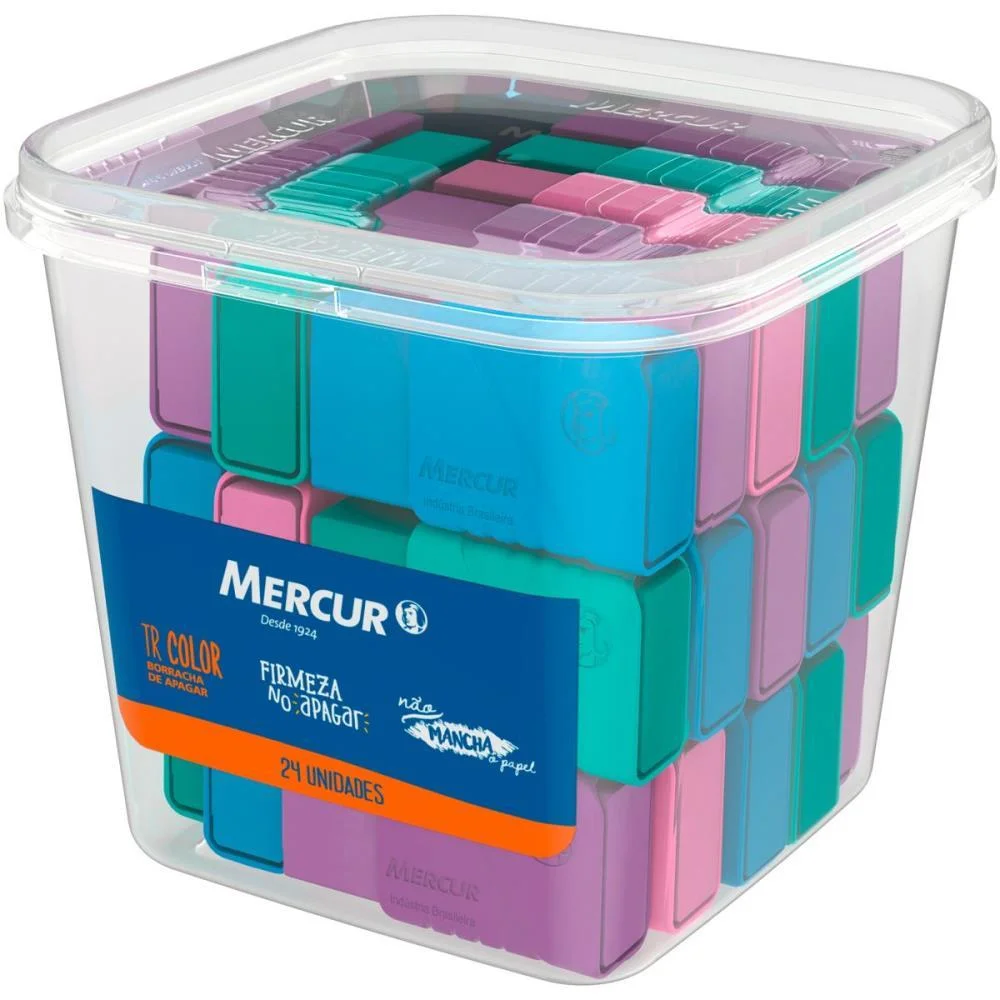 Borracha Colorida Tr Color C/Capa Plastica Mercur (Pote-24) - imagem 3