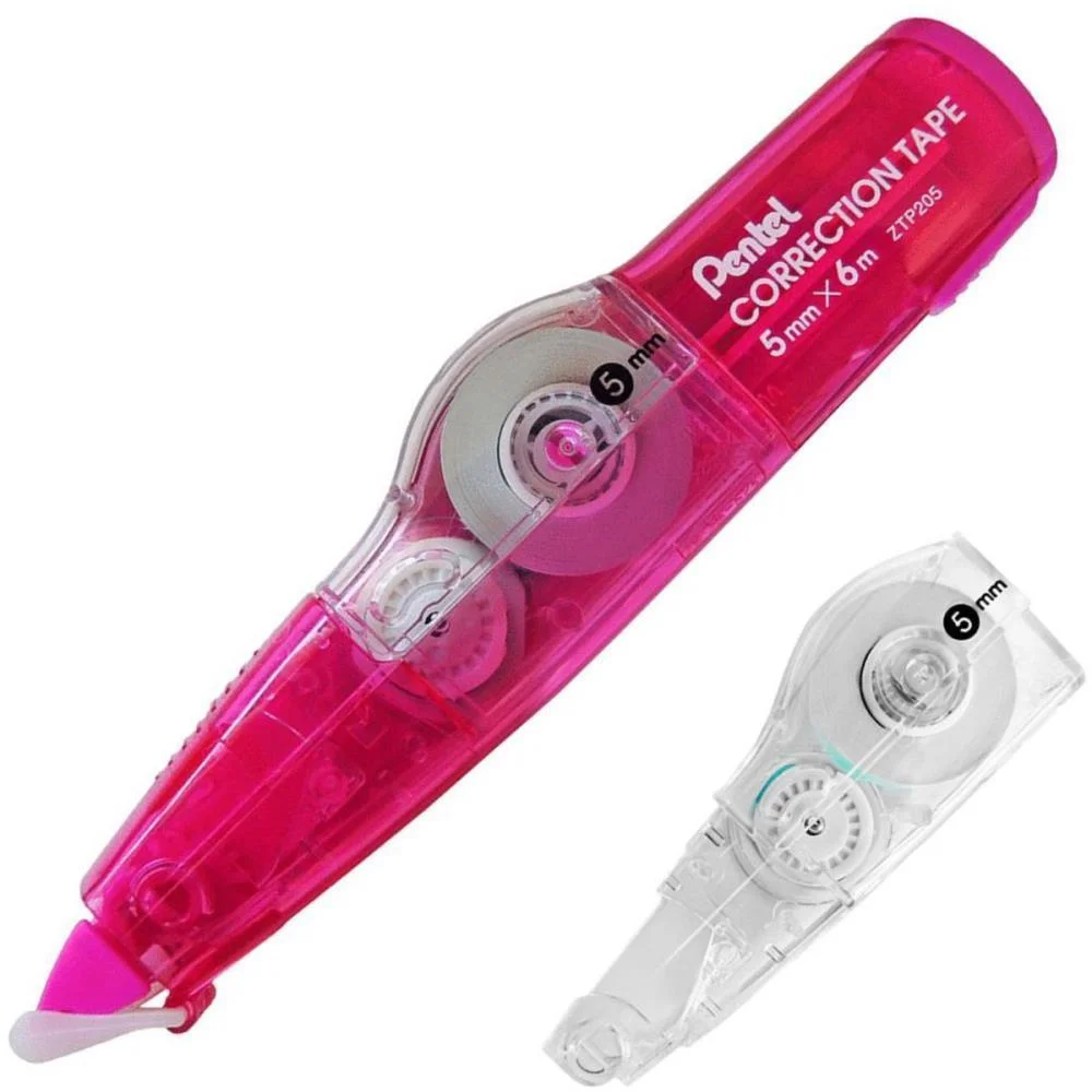 Corretivo Em Fita Corretion Tape 6M Rosa C/Refil Pentel (Cx.c/12) - imagem 2