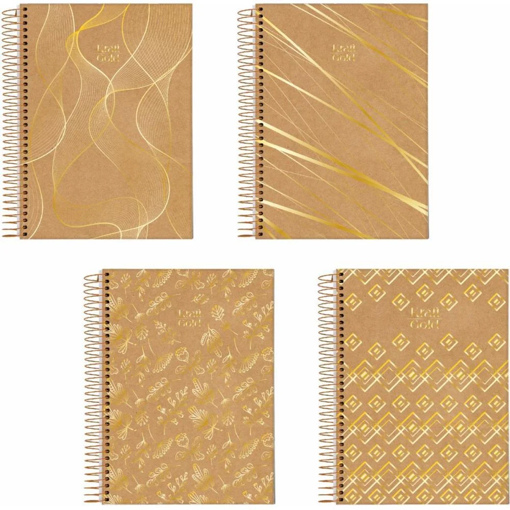 Caderno 01X1 Capa Dura Kraft Gold 80Fls. I.a Jandaia (Pct.c/04) - imagem 2
