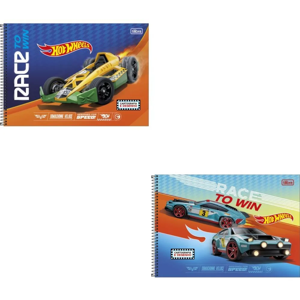 Caderno Desenho Univ Capa Dura Hot Wheels 80Fls. Tilibra (Pct.c/04) - imagem 2