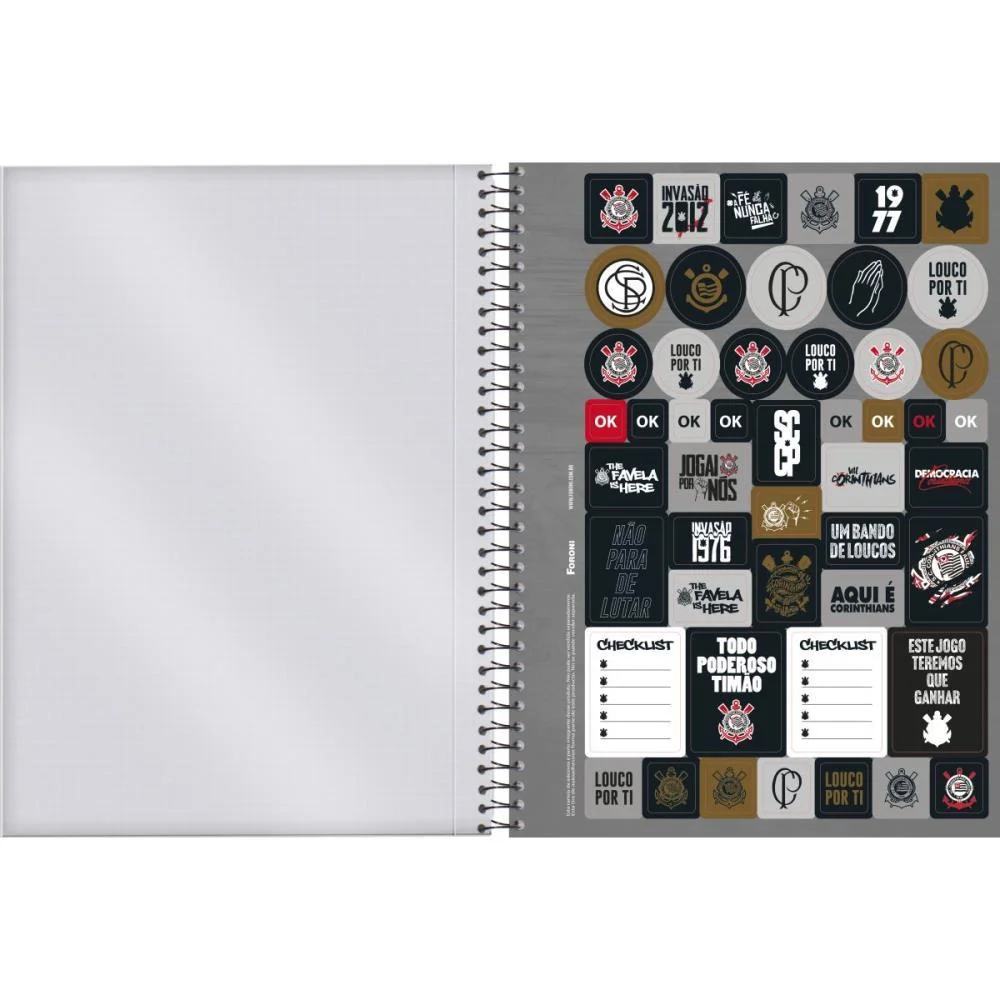 Caderno 10X1 Capa Dura Corinthians 160Fls. Foroni (Pct.c/04) - imagem 7