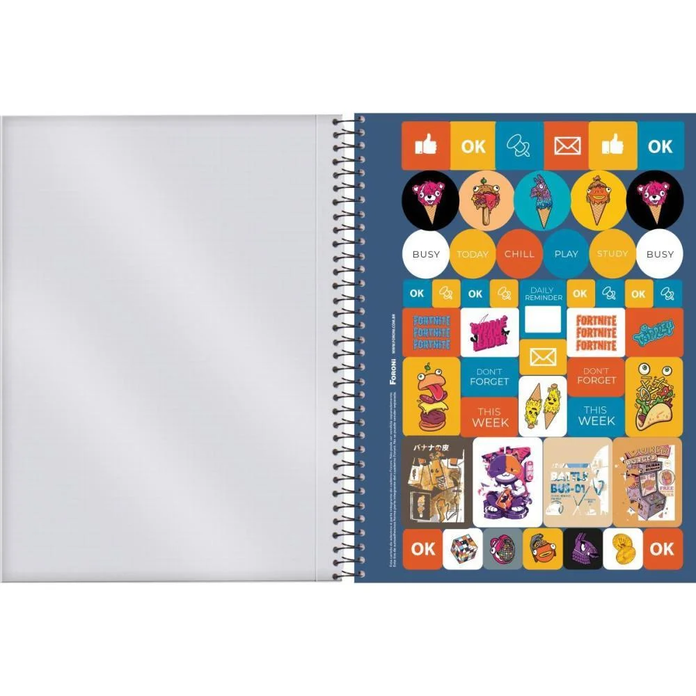 Caderno 10X1 Capa Dura Fortnite 160F Foroni (Pct.c/04) - imagem 8