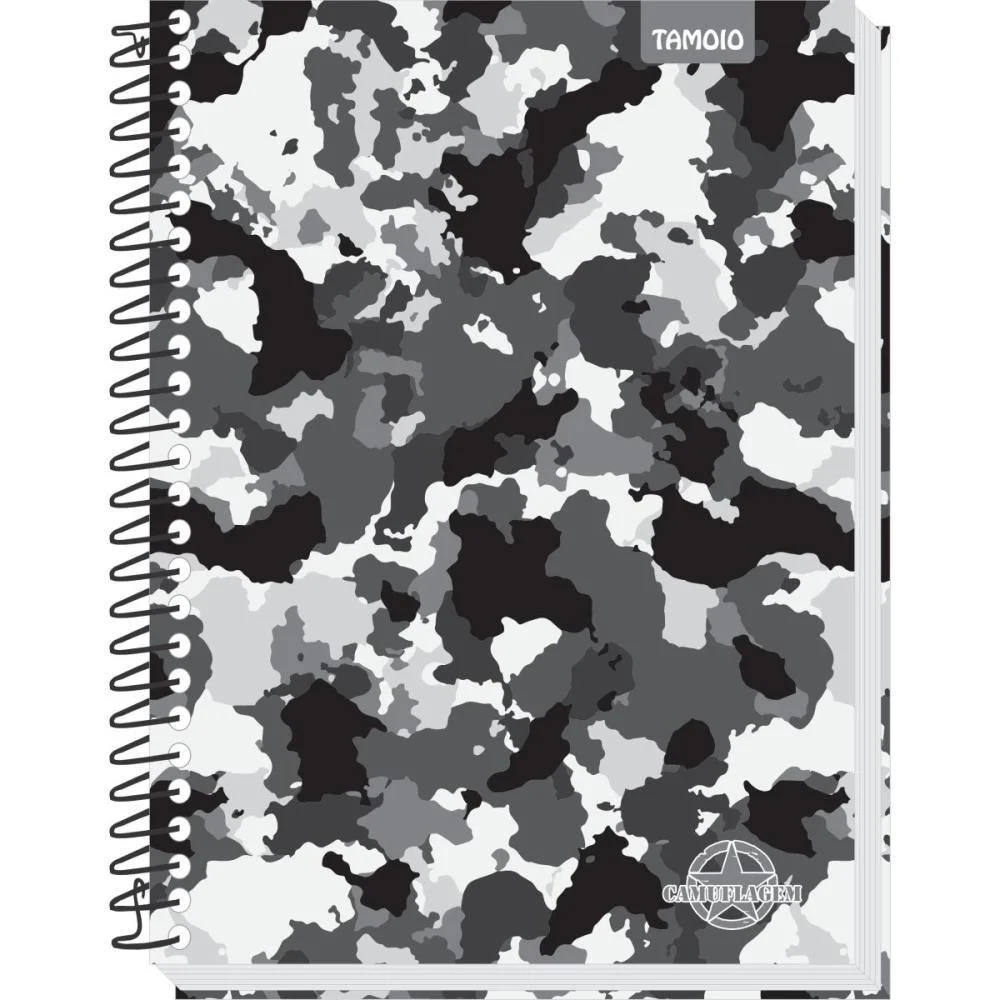 Caderno Espiral 1/4 Capa Dura Camuflagem 96 Folhas Tamoio (Pct.c/04) - imagem 5