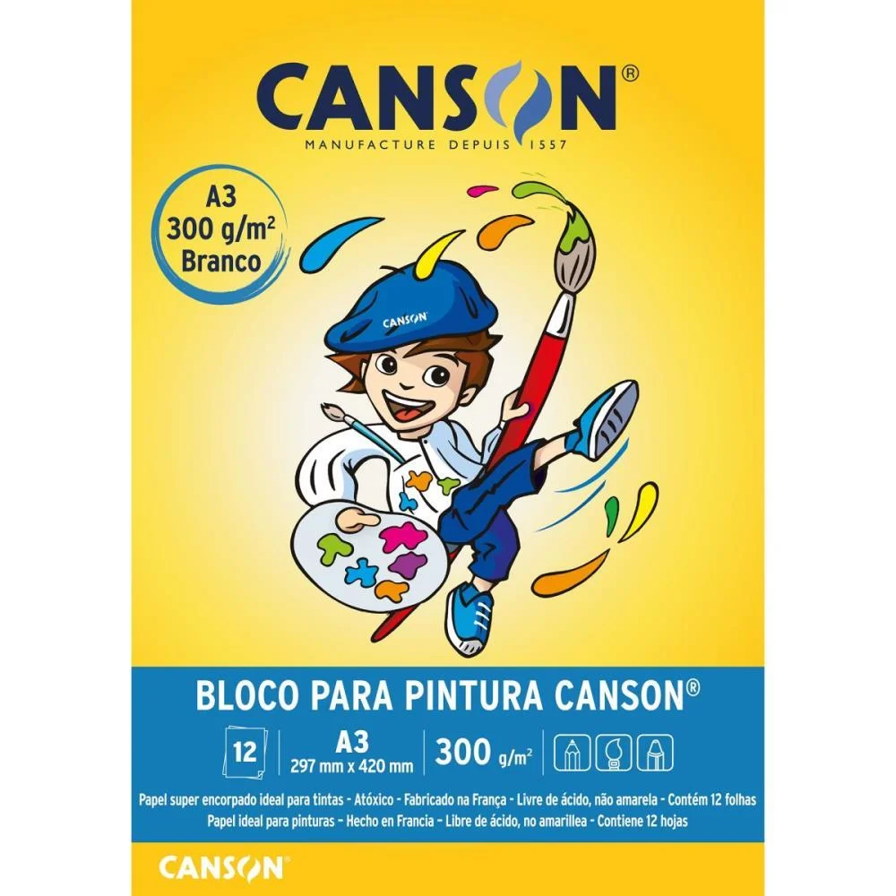BLOCO PARA EDUCACAO ARTISTICA PINTURA INFANTIL A3 300G 12FLS CANSON (BLOCO) - imagem 2