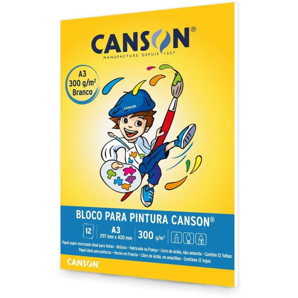 BLOCO PARA EDUCACAO ARTISTICA PINTURA INFANTIL A3 300G 12FLS CANSON (BLOCO) - imagem 3