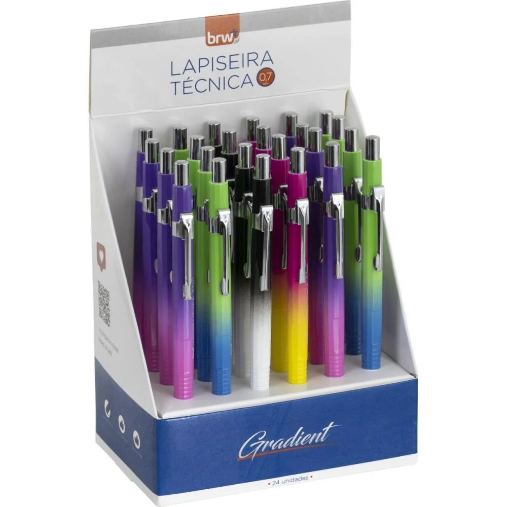 LAPISEIRA 0.7MM TECNICA DEGRADE CORES SORTIDAS BRW (DP.C/24) - imagem 2