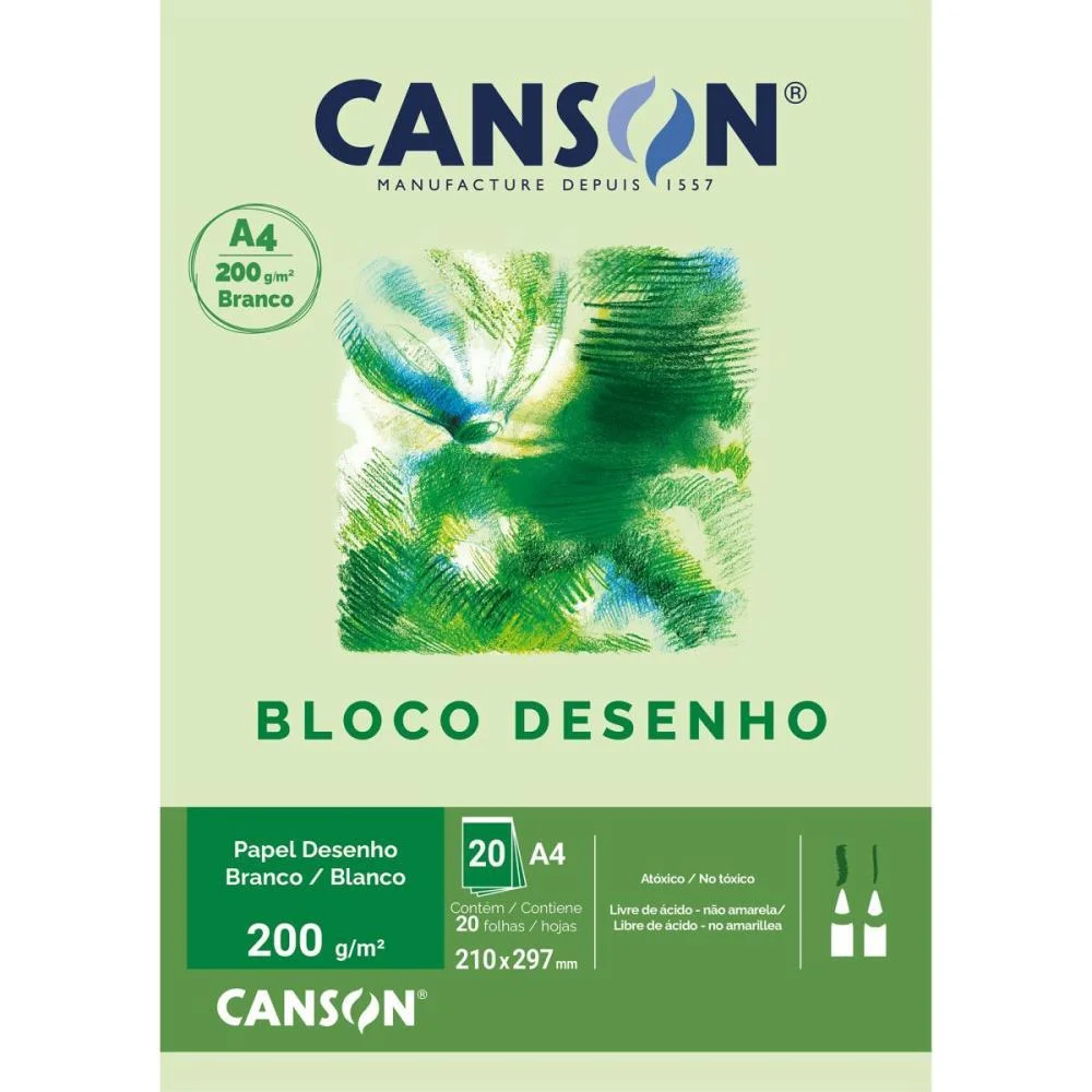 BLOCO PARA EDUCACAO ARTISTICA DESENHO A4 200G 20FLS BRANCO CANSON (BLOCO) - imagem 4