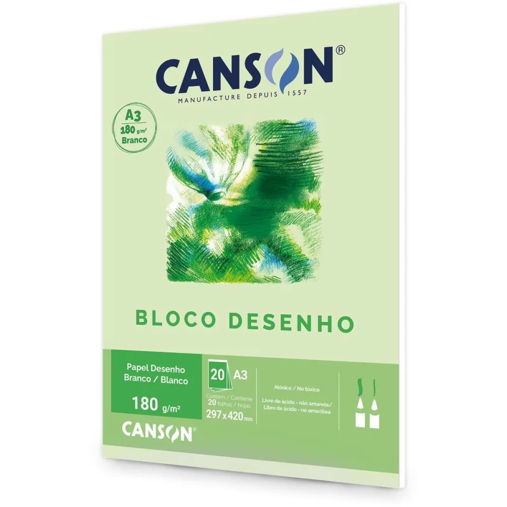 BLOCO PARA EDUCACAO ARTISTICA DESENHO A3 180G 20FLS BRANCO CANSON (BLOCO) - imagem 3