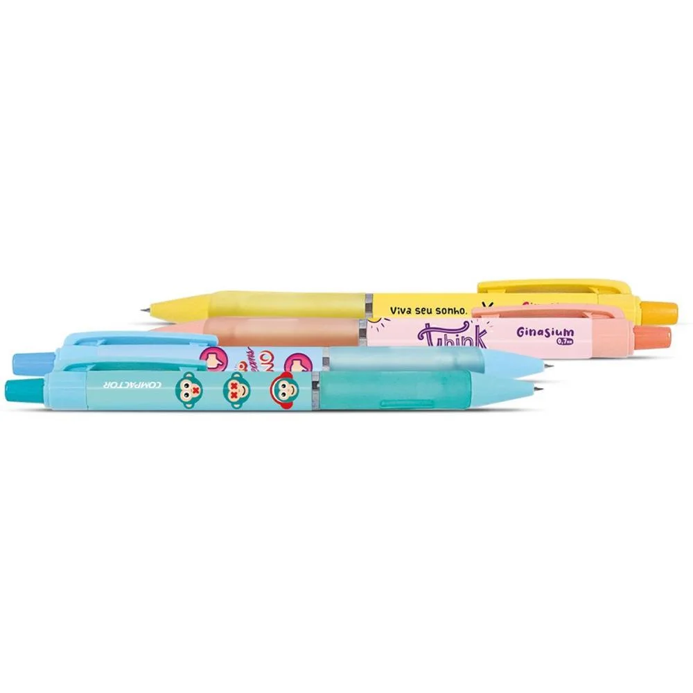 LAPISEIRA 0.7MM GINASIUM PASTEL 4CORES SORTIDA COMPACTOR (DP.C/24) - imagem 4