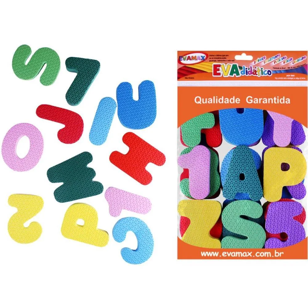 MATERIAL DIDATICO EVA ALFANUMERICO 8CMX5MM 36 PCS EVAMAX (UNIDADE) - imagem 2