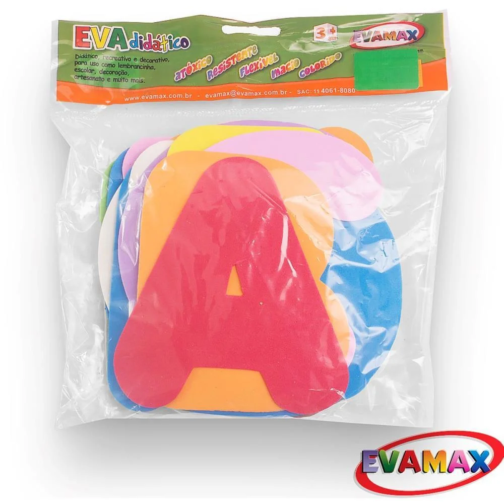 MATERIAL DIDATICO EVA ALFABETO COLORS 13CM. 26PCS EVAMAX (PACOTE) - imagem 2