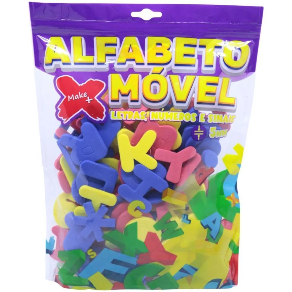 MATERIAL DIDATICO EVA ALFABETO MOVEL 4CMX5MM 150PC MAKE+ (PACOTE) - imagem 2