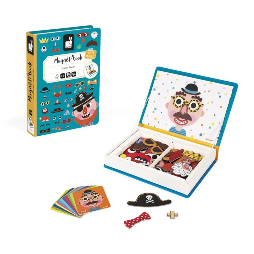 LIVRO MAGNETICO INFANTIL CRAZY FACES MENINOS 82 PECAS MAPED (UNIDADE) - imagem 2