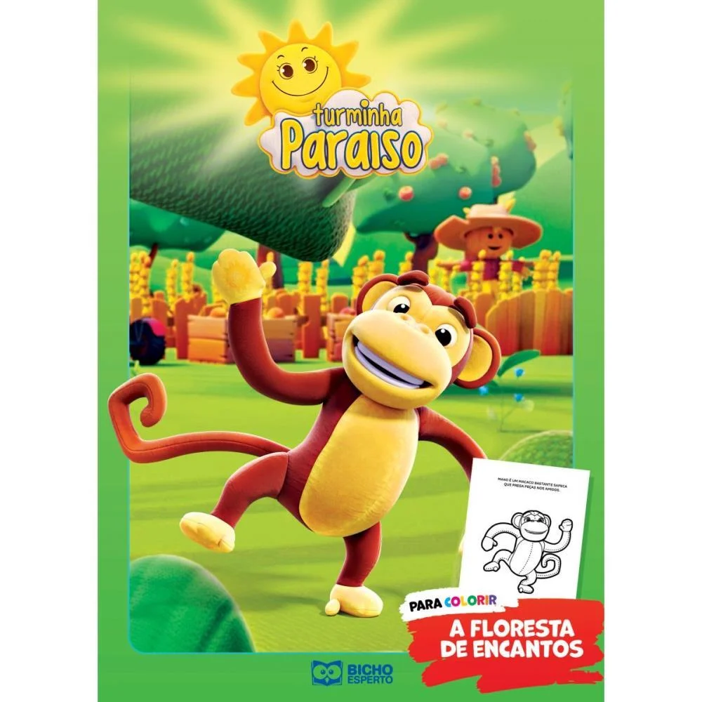 LIVRO INFANTIL COLORIR TURMINHA PARAISO P/COLORIR 10P BICHO ESPERTO (PCT.C/08) - imagem 6