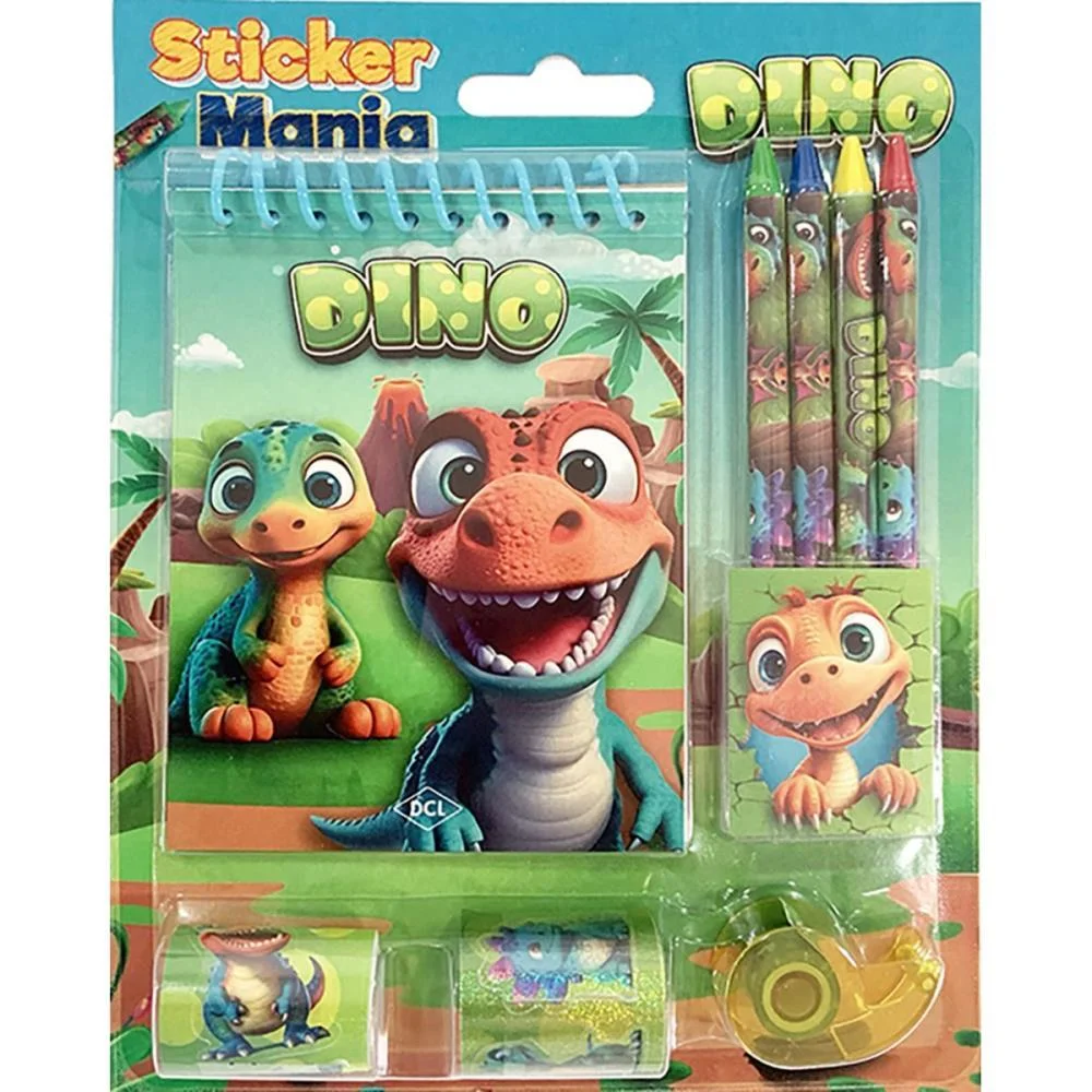 LIVRO INFANTIL COLORIR STICKER MANIA DINOSSAUROS 9PCS DCL (UNIDADE) - imagem 3