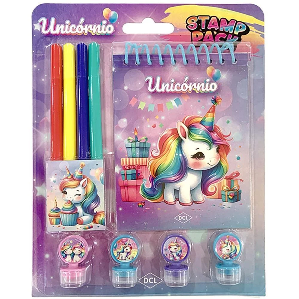 LIVRO INFANTIL COLORIR STAMP PACK UNICORNIOS CARIMBOS DCL (UNIDADE) - imagem 3