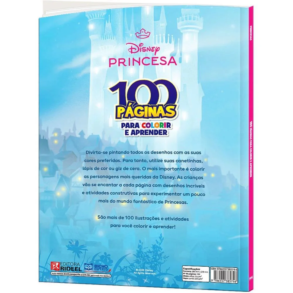 LIVRO INFANTIL COLORIR PRINCESAS 100PGS 27X20CM BICHO ESPERTO (UNIDADE) - imagem 6
