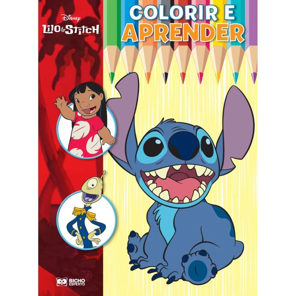 LIVRO INFANTIL COLORIR STITCH COLORIR E APRENDER 16PG BICHO ESPERTO (PCT.C/03) - imagem 7