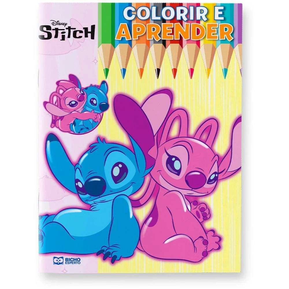 LIVRO INFANTIL COLORIR STITCH ANGEL COLORIR E APRENDE BICHO ESPERTO (PCT.C/03) - imagem 7