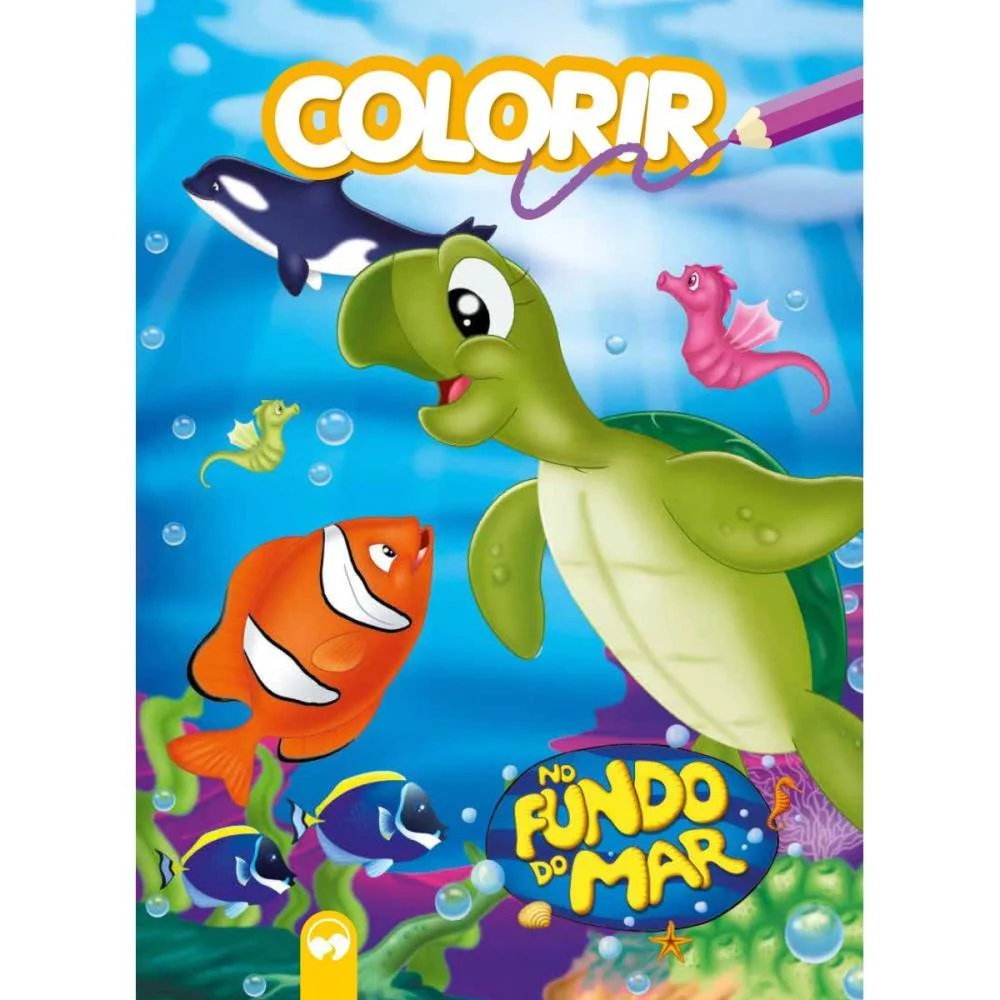 LIVRO INFANTIL COLORIR NO FUNDO DO MAR 12PGS VALE DAS LETRAS (UNIDADE) - imagem 2