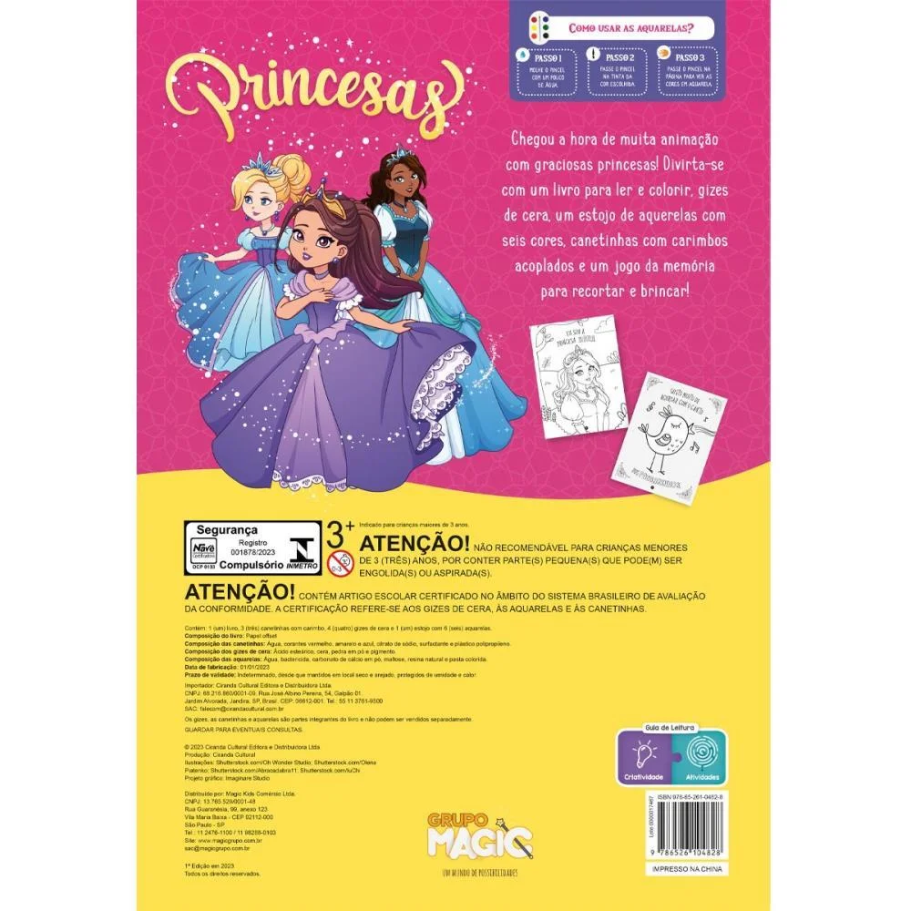 LIVRO INFANTIL COLORIR MEGA KIT PRINCESAS LER E COLOR MAGIC KIDS (UNIDADE) - imagem 4