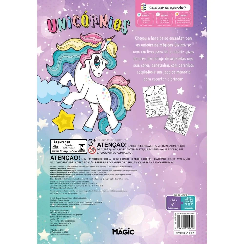 LIVRO INFANTIL COLORIR MEGA KIT UNICORNIOS LER E COLO MAGIC KIDS (UNIDADE) - imagem 4