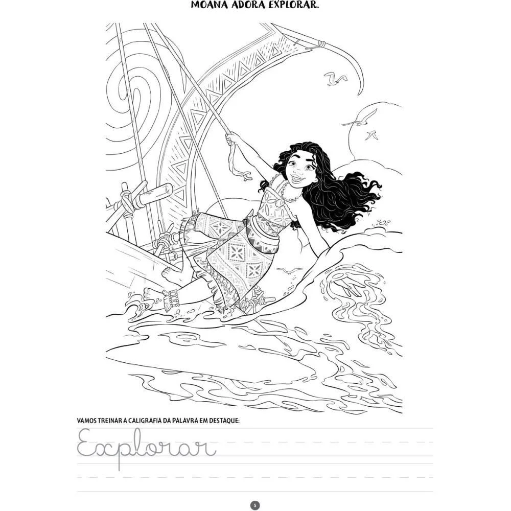 LIVRO INFANTIL COLORIR MOANA 2 100PGS 27X20CM BICHO ESPERTO (UNIDADE) - imagem 3
