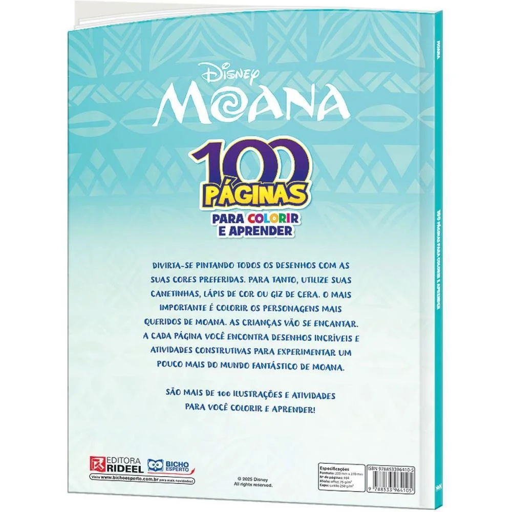 LIVRO INFANTIL COLORIR MOANA 2 100PGS 27X20CM BICHO ESPERTO (UNIDADE) - imagem 7