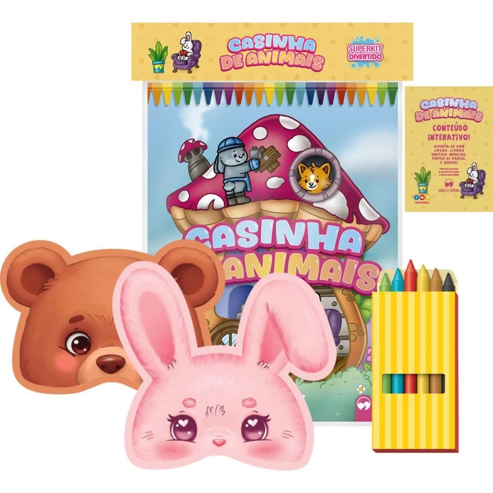 LIVRO INFANTIL COLORIR SUPER KIT CASINHA ANIMAIS C/GI VALE DAS LETRAS (UNIDADE) - imagem 3