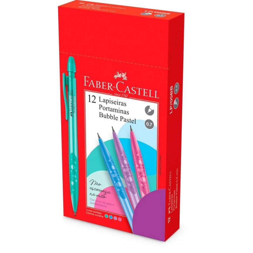 LAPISEIRA 0.7MM BUBBLE PASTEL MIX FABER-CASTELL (CX.C/12) - imagem 2