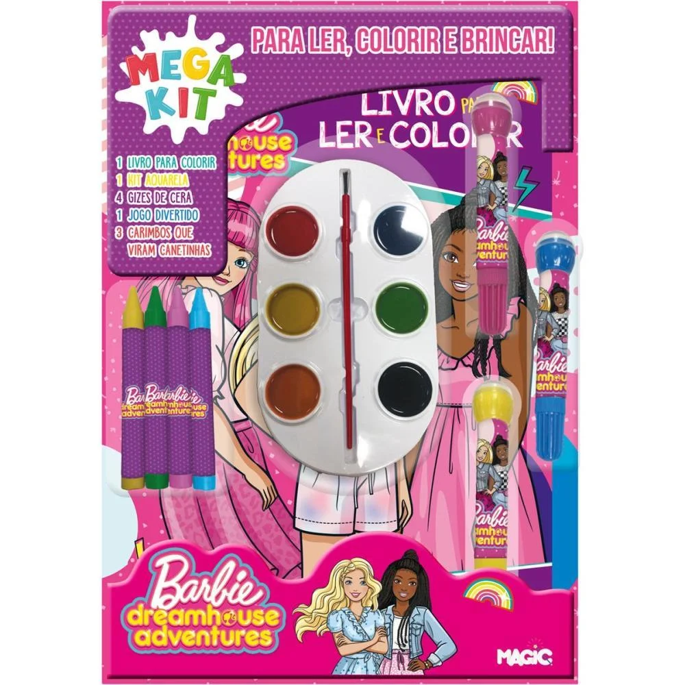 LIVRO INFANTIL COLORIR MEGA KIT BARBIE LER E COLORIR MAGIC KIDS (UNIDADE) - imagem 2