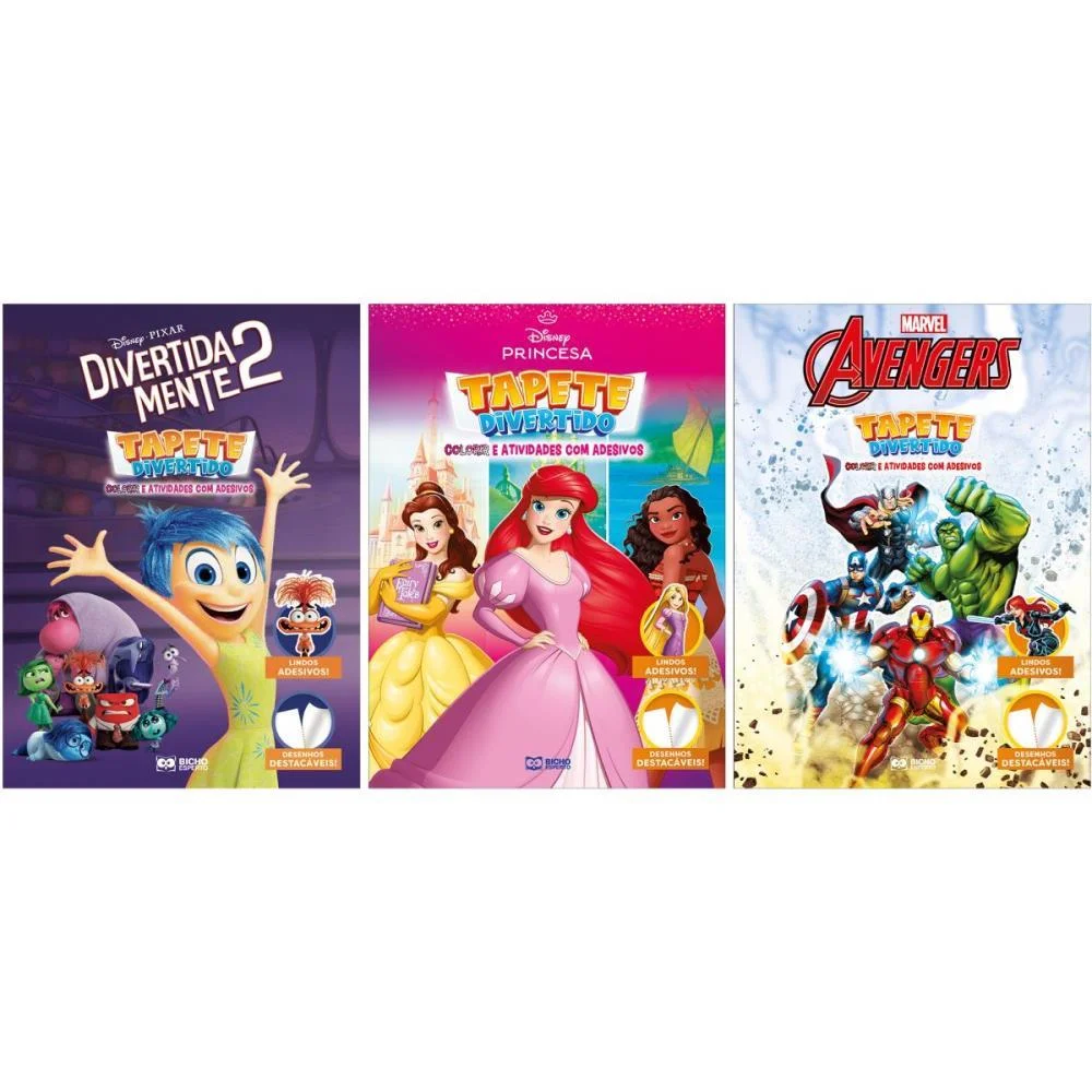 LIVRO INFANTIL COLORIR LIVRO TAPETE DISNEY C/ADESIVOS BICHO ESPERTO (PCT.C/03) - imagem 3