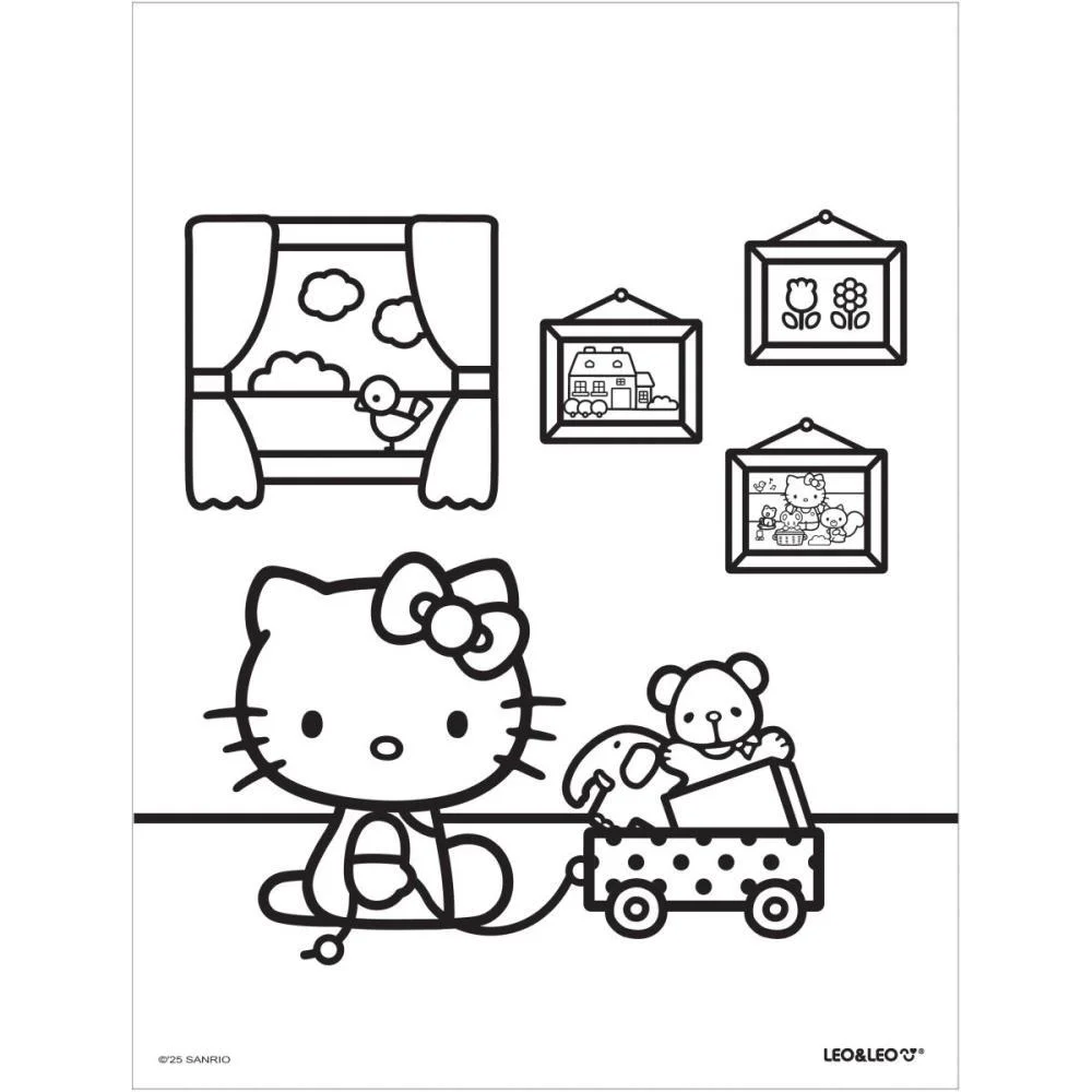 LIVRO INFANTIL COLORIR HELLO KITTY C/12 LAPIS+ ADESIV LEONORA (UNIDADE) - imagem 6