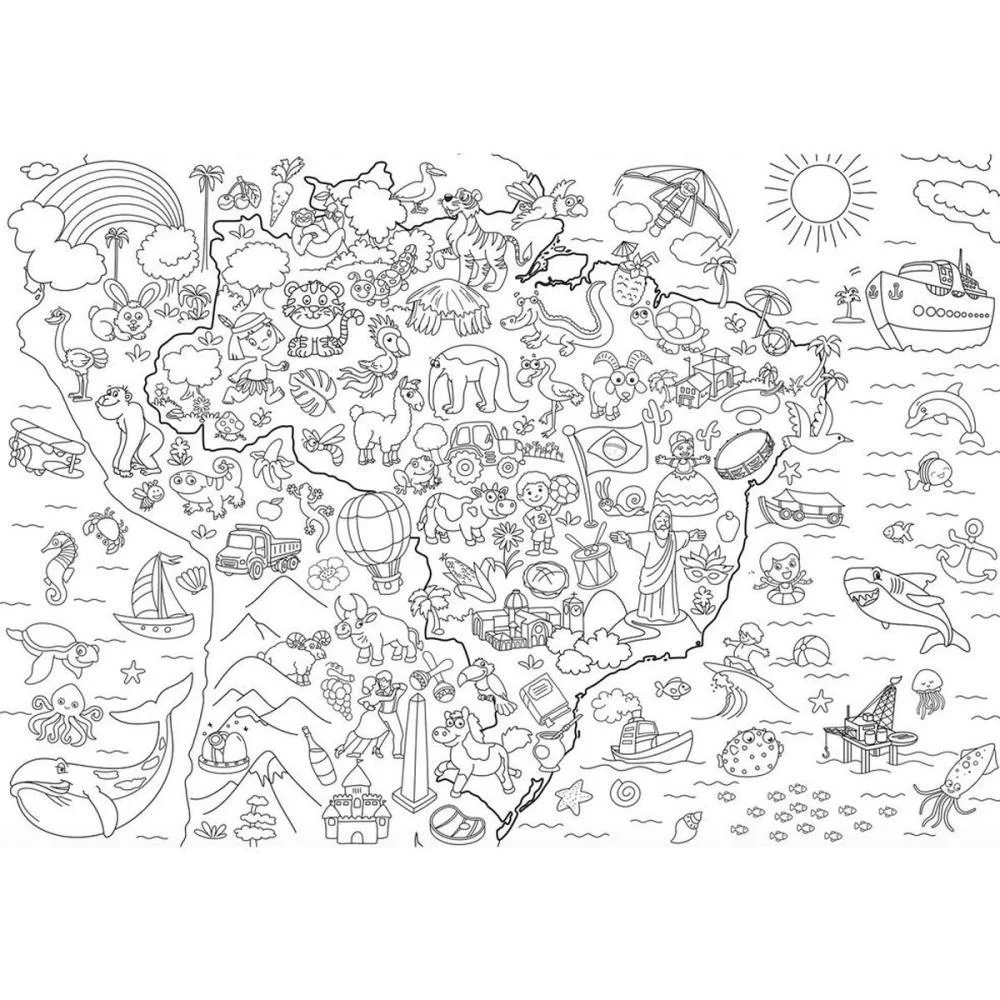 LIVRO INFANTIL COLORIR LIVRO TAPETE- BRASIL 16PG TODOLIVRO (UNIDADE) - imagem 3