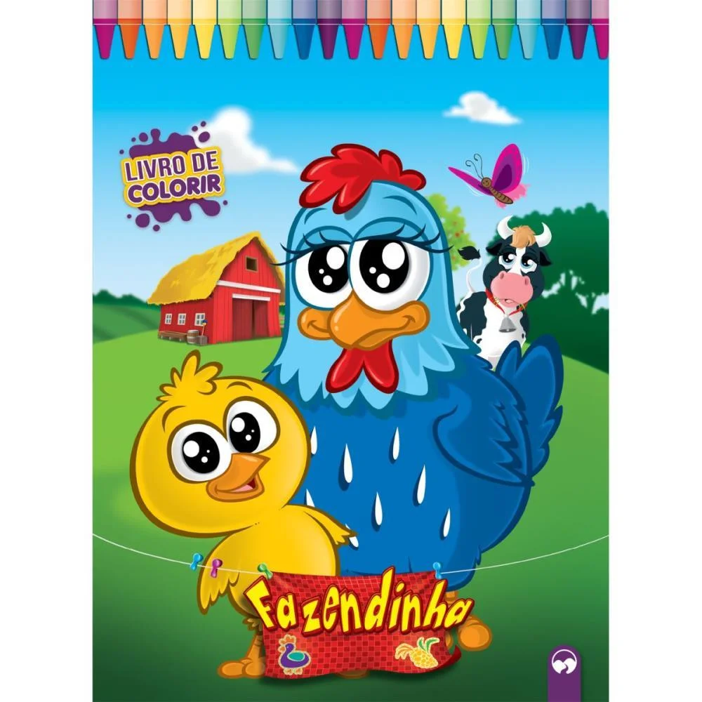 LIVRO INFANTIL COLORIR GIGANTE FAZENDINHA 10PG 27X36C VALE DAS LETRAS (UNIDADE) - imagem 3