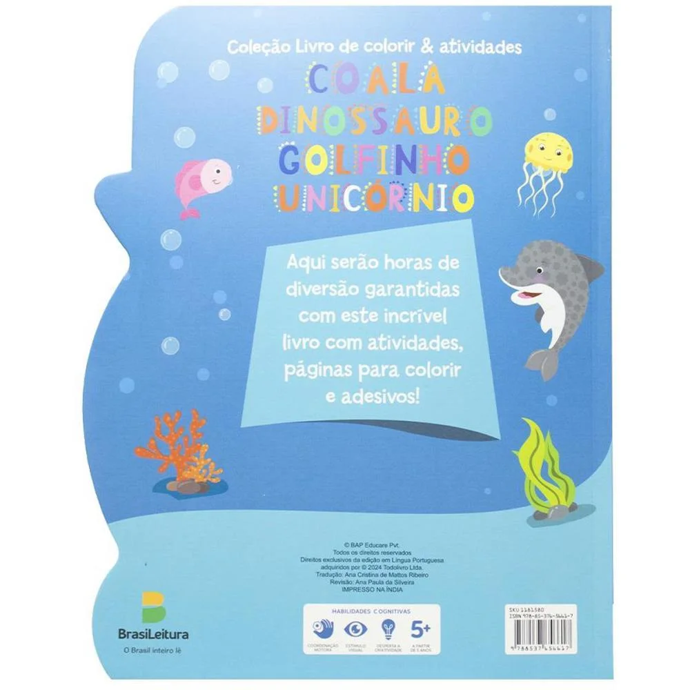 LIVRO INFANTIL COLORIR C/ATIV. GOLFINHO 21,5X28 42PG TODOLIVRO (UNIDADE) - imagem 5