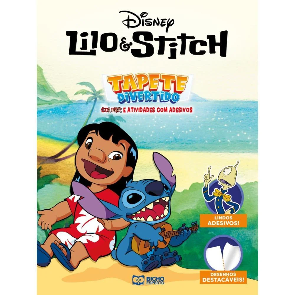 LIVRO INFANTIL COLORIR LILO E STITCH TAPETE DIVERTIDO BICHO ESPERTO (PCT.C/03) - imagem 7