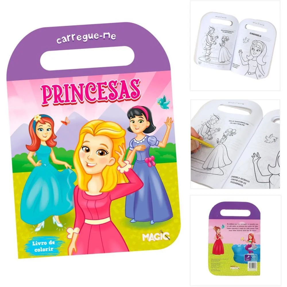 LIVRO INFANTIL COLORIR CARREGUE-ME PRINCESA 32PGS MAGIC KIDS (UNIDADE) - imagem 4