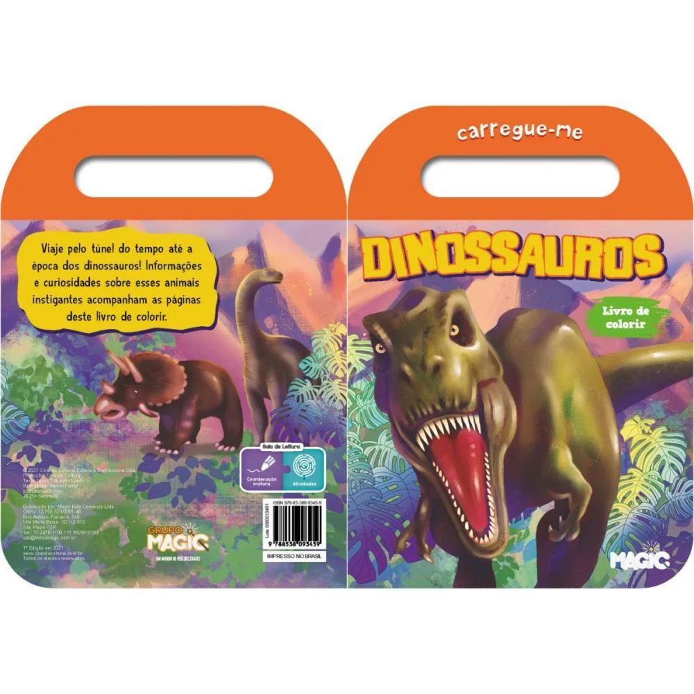 LIVRO INFANTIL COLORIR CARREGUE-ME DINOSSAUROS 32PGS MAGIC KIDS (UNIDADE) - imagem 3