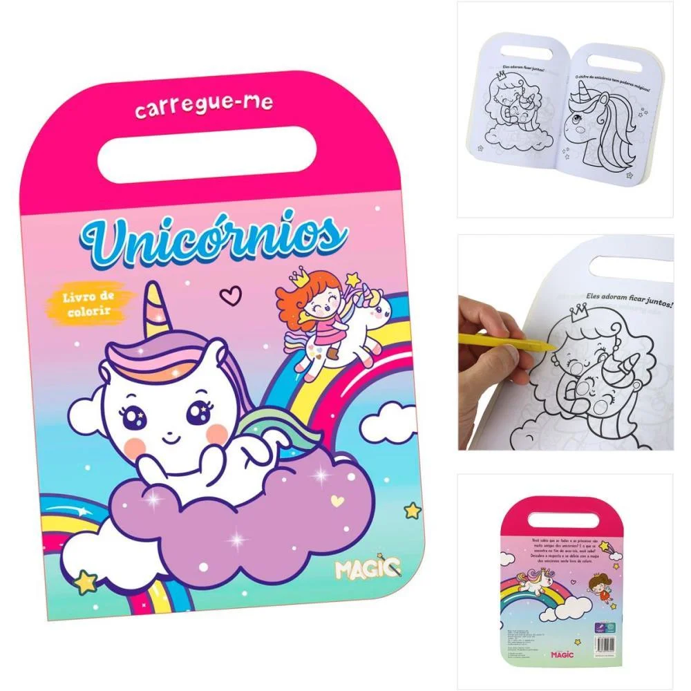 LIVRO INFANTIL COLORIR CARREGUE-ME UNICORNIO 32PGS MAGIC KIDS (UNIDADE) - imagem 4