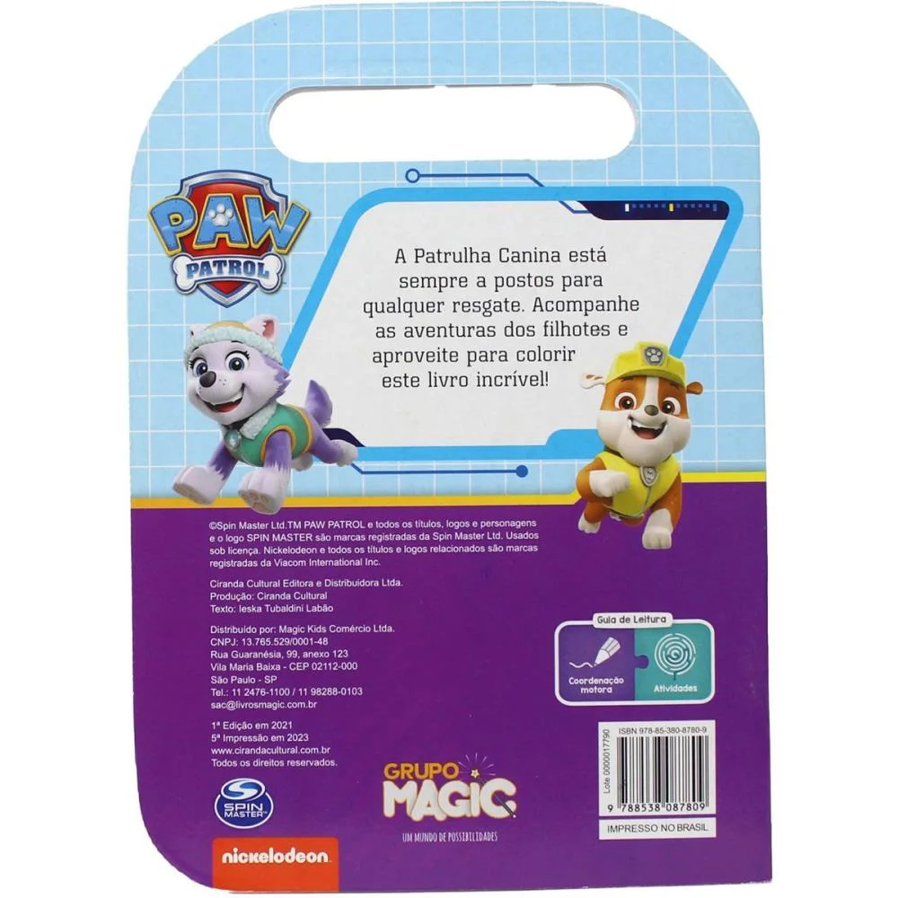 LIVRO INFANTIL COLORIR CARREGUE-ME PATRULHA CANINA 32 MAGIC KIDS (UNIDADE) - imagem 5