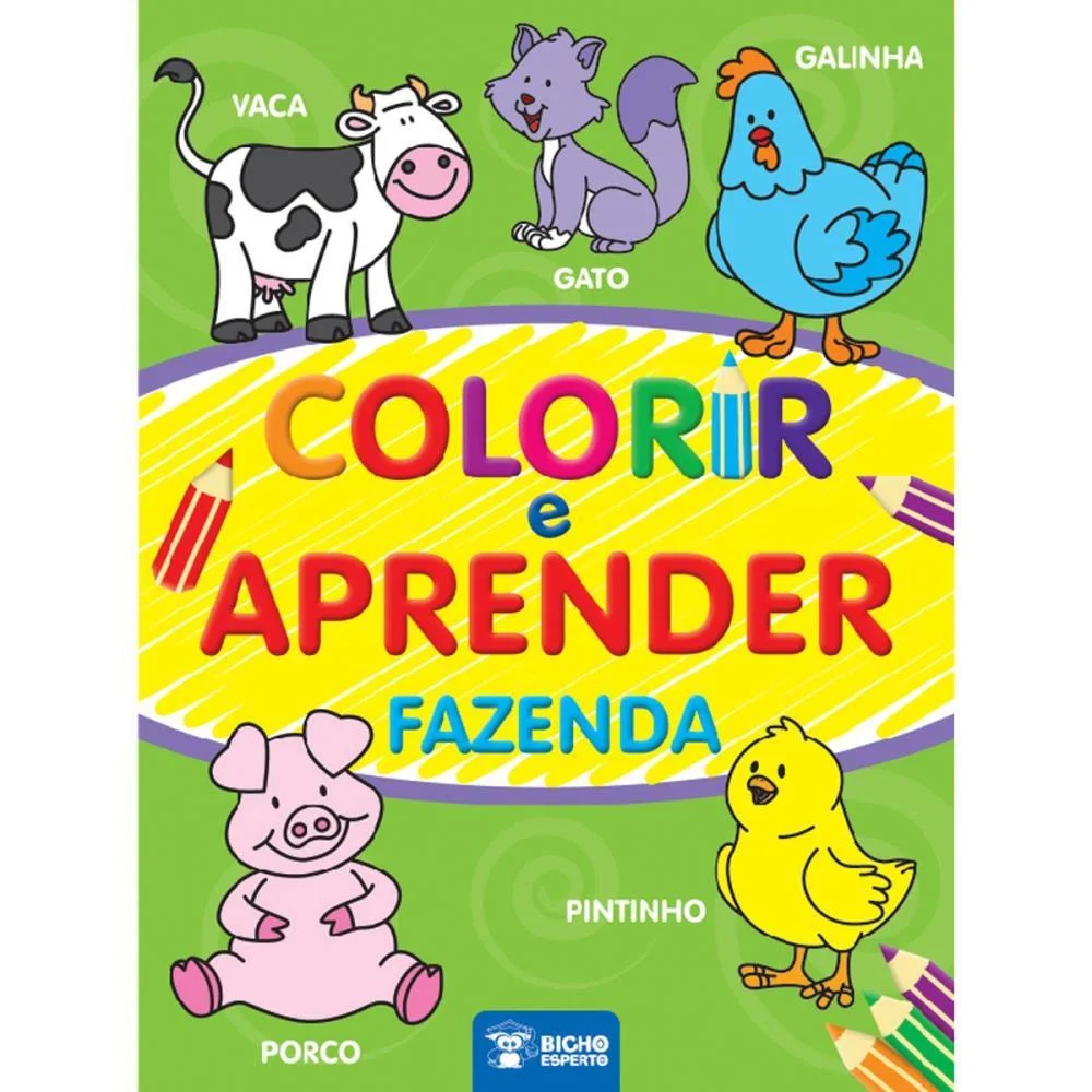 LIVRO INFANTIL COLORIR COLORIR E APRENDER 4 TITULOS BICHO ESPERTO (PCT.C/04) - imagem 2