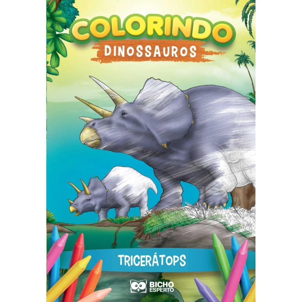 LIVRO INFANTIL COLORIR DINOSSAUROS P/COLORIR 10PGS BICHO ESPERTO (PCT.C/10) - imagem 12