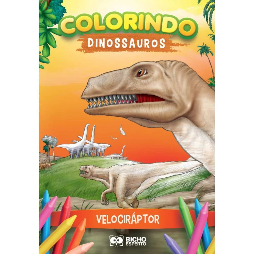 LIVRO INFANTIL COLORIR DINOSSAUROS P/COLORIR 10PGS BICHO ESPERTO (PCT.C/10) - imagem 3